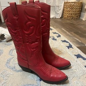 Red Amazon boots!